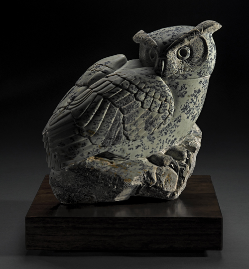 Primary view of The Gleaner, a soapstone owl by Clarence P. Cameron of Madison, Wisconsin